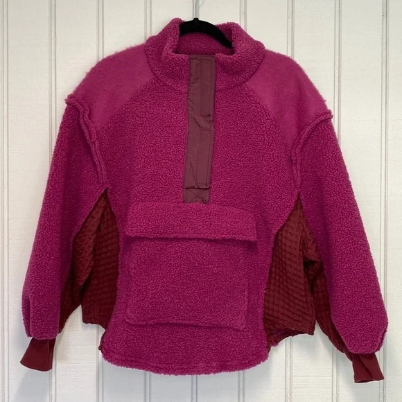Urban Outfitters BDG Kas Sherpa Pieced
Oversized Pullover Sweatshirt Plum/Purple - Picture 5 of 16
